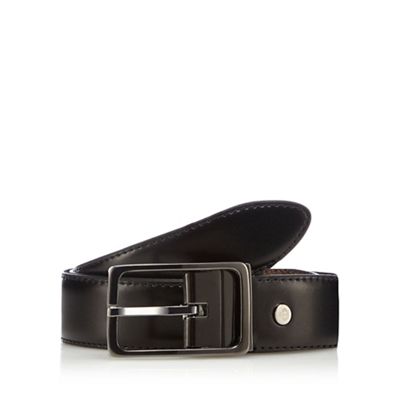 Jeff Banks Designer black leather reversible belt